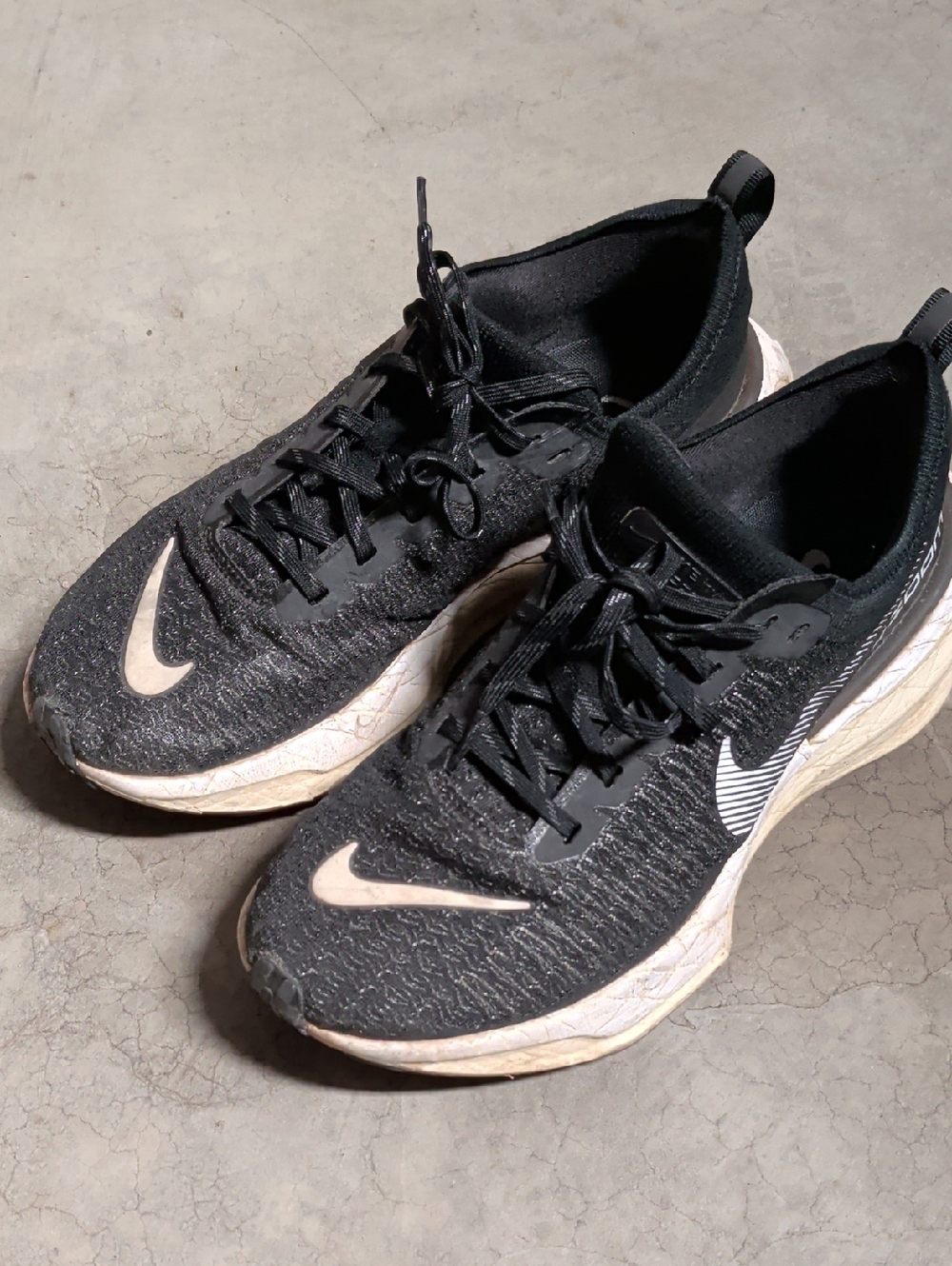 Nike Black Running Shoes with Cream Swoosh